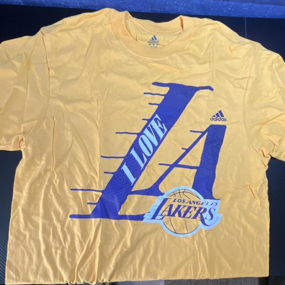 Los Angeles Lakers I Love La Yellow Blue Mens Regular T-Shirt Xl